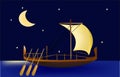 Egyptian merchant ship in night